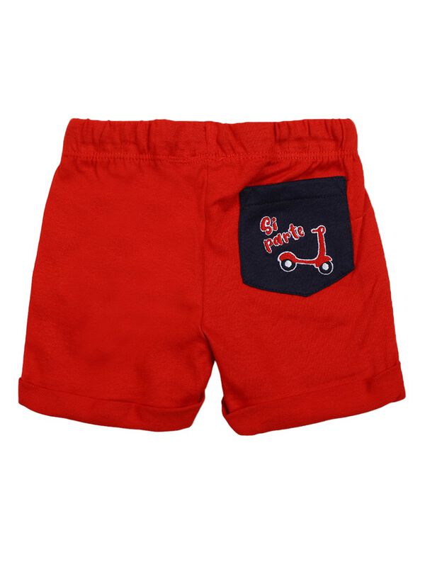 Boys White & Red Printed T-Shirt with Short Pants image number 3